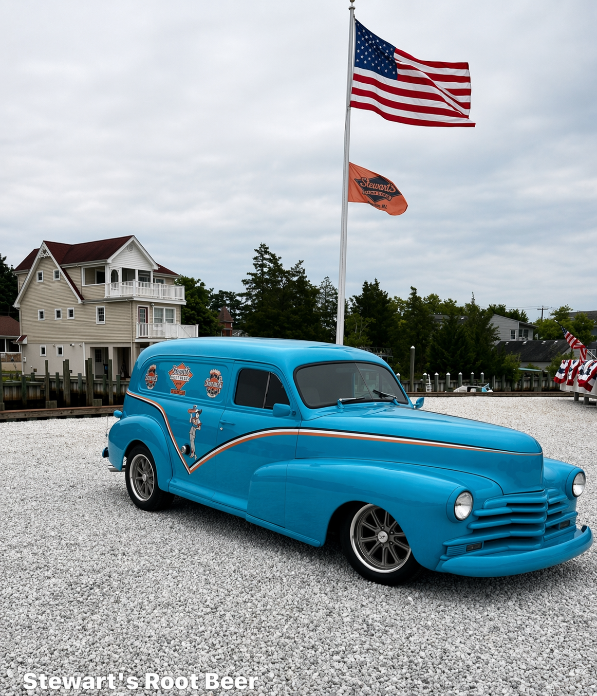 Stewart's vintage teal delivery truck at Tuckerton NJ location